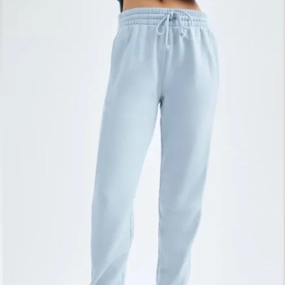 cozy fleece boyfriend basic wide sweatpants TNA baby blue - Picture 1 of 8